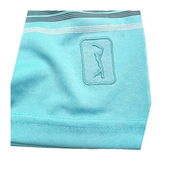 PGA Tour Golf Mens Blue Striped Short Sleeve Collared Polo Shirt Sz XXL New - Picture 5 of 10